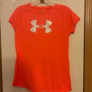 Coral Under Armour Logo Tee - YLG/Women’s Small